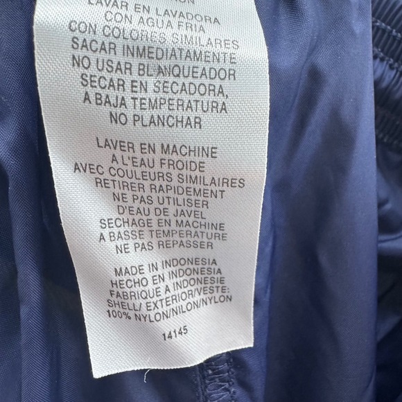 Adidas Men's XL Navy Blue Track Pants Three Stripe Athletic Windbreaker Style - Picture 3 of 10